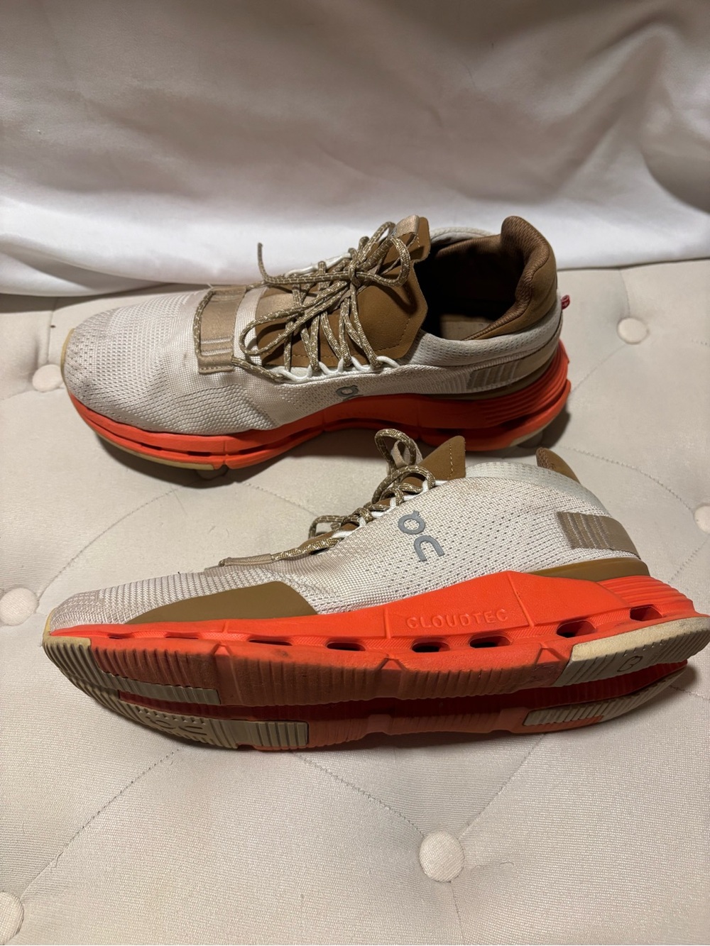 On Running Women’s Sneakers Cloudnova “Beige Orange” size 8 - Picture 2 of 7